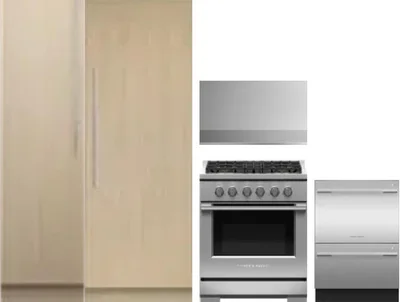 5 Piece Package Includes Refrigerator, Freezer, Range, Hood And Dishwasher